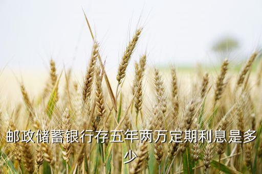 郵政儲蓄2萬5年多少錢，在郵局存兩萬元五年整存整取利息是多少