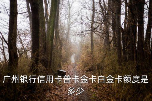 廣州銀行信用卡普卡金卡白金卡額度是多少