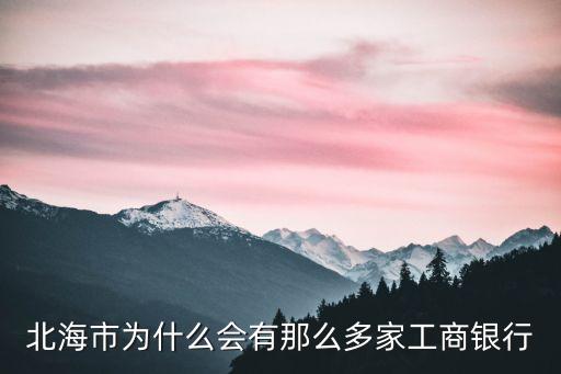 北海市為什么會有那么多家工商銀行