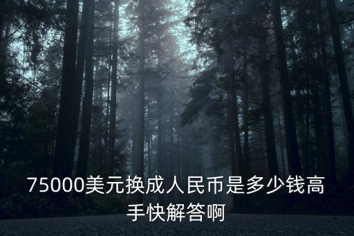75000美元等于多少人民幣，美元是多少人民幣