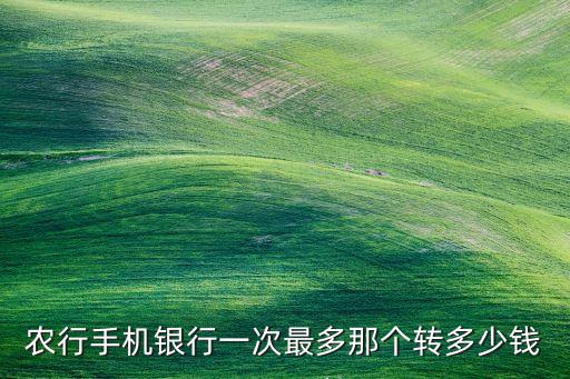 農(nóng)行手機(jī)銀行一次最多那個(gè)轉(zhuǎn)多少錢