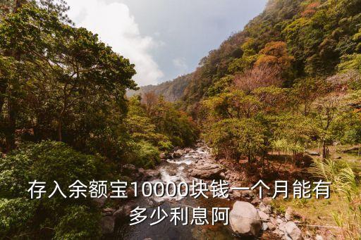 一萬存余額寶一個月多少錢，存入余額寶10000塊錢一個月能有多少利息阿