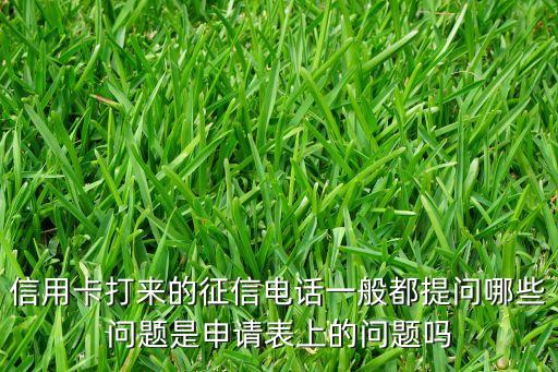 信用卡打來的征信電話一般都提問哪些問題是申請表上的問題嗎