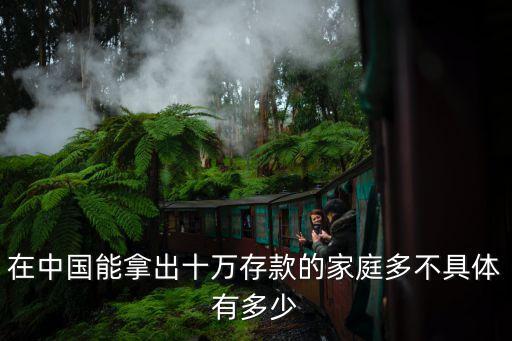 在中國(guó)能拿出十萬(wàn)存款的家庭多不具體有多少