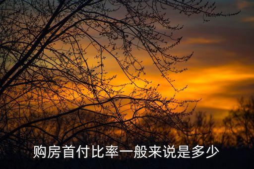購房首付比率一般來說是多少