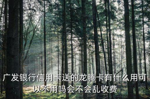 廣發(fā)銀行信用卡送的龍騰卡有什么用可以不用嗎會(huì)不會(huì)亂收費(fèi)