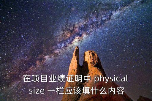 規(guī)模業(yè)績是什么意思，在項目業(yè)績證明中 physical size 一欄應(yīng)該填什么內(nèi)容