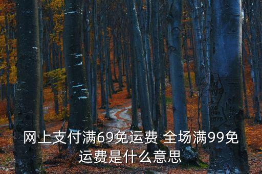 刷卡69是什么意思，網(wǎng)上支付滿69免運(yùn)費(fèi) 全場滿99免運(yùn)費(fèi)是什么意思