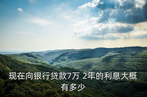 現在向銀行貸款7萬 2年的利息大概有多少