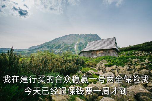 我在建行買的合眾穩(wěn)贏一號兩全保險我今天已經(jīng)退保錢要一周才到