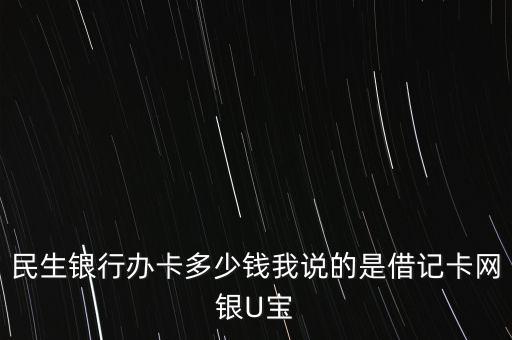 民生銀行辦卡多少錢我說的是借記卡網(wǎng)銀U寶
