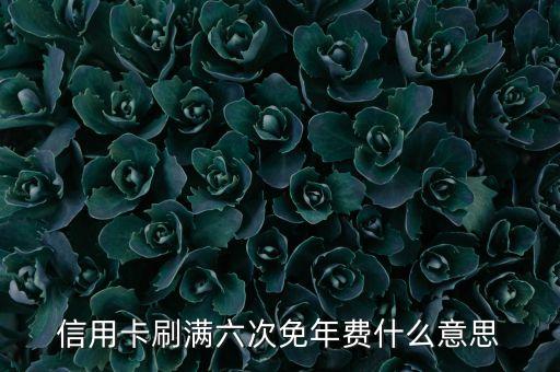信用卡刷滿六次免年費什么意思