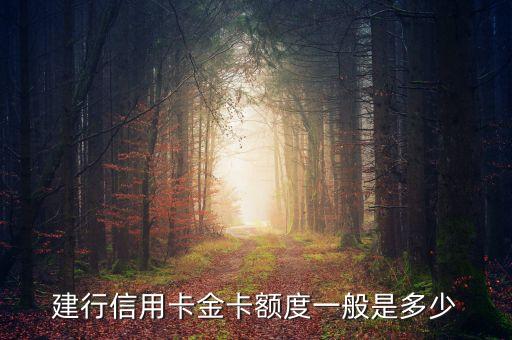 建行信用卡金卡額度一般是多少