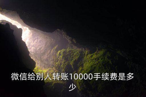 微信給別人轉賬10000手續(xù)費是多少