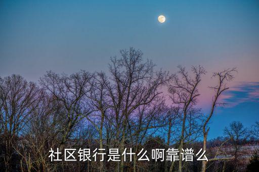 社區(qū)銀行是什么啊靠譜么