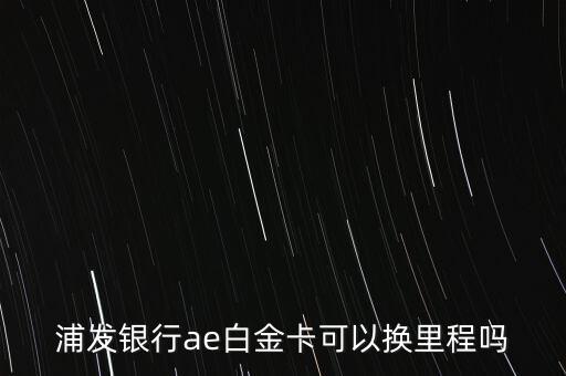 浦發(fā)銀行ae白金卡可以換里程嗎