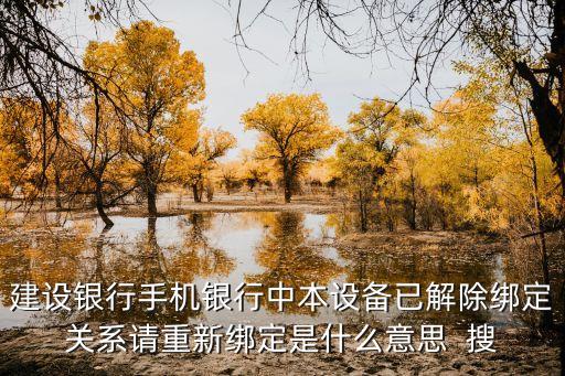 建設(shè)銀行設(shè)備綁定是什么意思，怎么解綁中國建設(shè)銀行手機(jī)銀行客戶端設(shè)備
