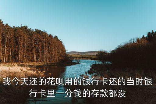 我今天還的花唄用的銀行卡還的當(dāng)時(shí)銀行卡里一分錢的存款都沒