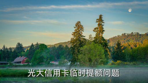 光大信用卡有臨時(shí)額度怎么提升額度多少錢，光大銀行信用卡臨時(shí)額度怎么提