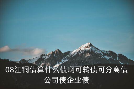 08江銅債算什么債啊可轉(zhuǎn)債可分離債公司債企業(yè)債