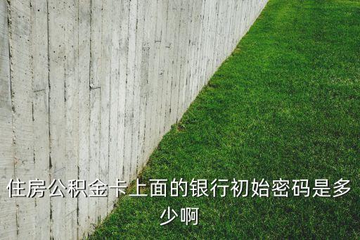 住房公積金卡上面的銀行初始密碼是多少啊