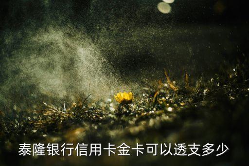 泰隆銀行信用卡金卡可以透支多少