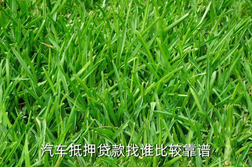 汽車抵押貸款找誰比較靠譜