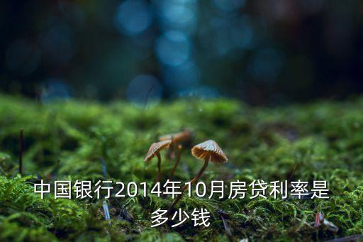 中國銀行2014年10月房貸利率是多少錢