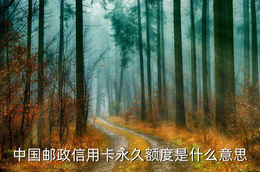 中國郵政信用卡永久額度是什么意思