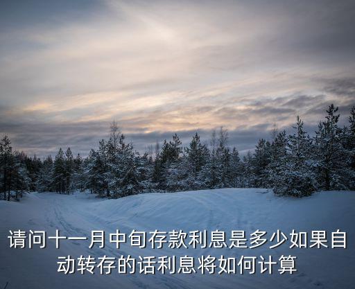 請(qǐng)問(wèn)十一月中旬存款利息是多少如果自動(dòng)轉(zhuǎn)存的話(huà)利息將如何計(jì)算