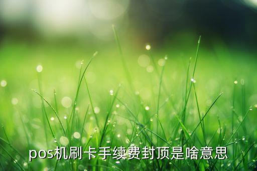 pos機(jī)跳封頂什么意思，pos機(jī)封頂是什么意思