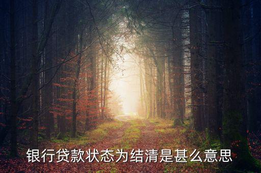 銀行貸款狀態(tài)為結(jié)清是甚么意思