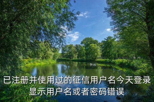 已注冊(cè)并使用過(guò)的征信用戶(hù)名今天登錄顯示用戶(hù)名或者密碼錯(cuò)誤