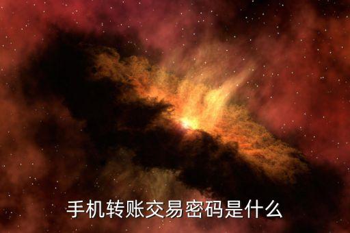 手機(jī)轉(zhuǎn)賬交易密碼是什么