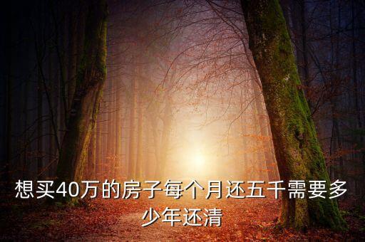 想買40萬(wàn)的房子每個(gè)月還五千需要多少年還清
