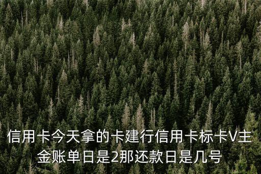信用卡今天拿的卡建行信用卡標(biāo)卡V主金賬單日是2那還款日是幾號