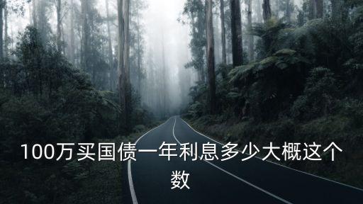 100萬買國債一年利息多少大概這個數(shù)