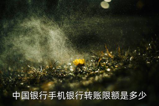 中國銀行手機銀行轉(zhuǎn)賬限額是多少