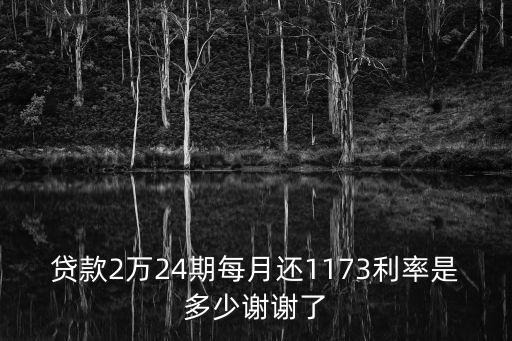 貸款2萬24期每月還1173利率是多少謝謝了