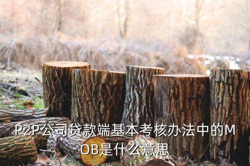 P2P公司貸款端基本考核辦法中的MOB是什么意思