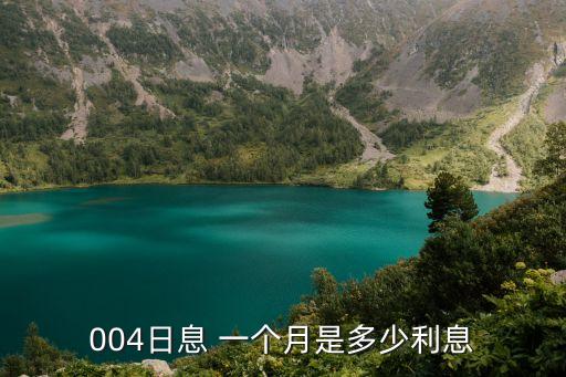 004的利息是多少，20000塊錢004利息是多少錢
