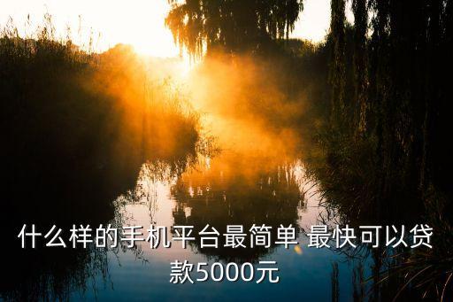 什么樣的手機(jī)平臺(tái)最簡(jiǎn)單 最快可以貸款5000元