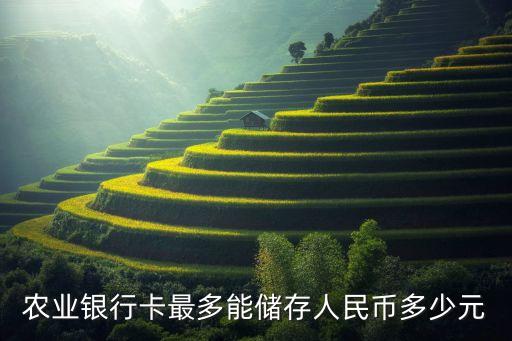 農(nóng)業(yè)銀行卡最多能儲存人民幣多少元