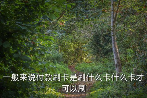 一般來說付款刷卡是刷什么卡什么卡才可以刷