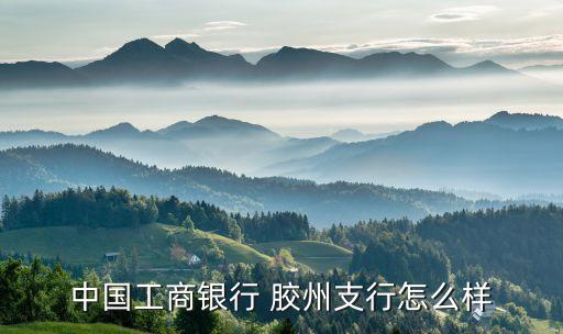 中國工商銀行 膠州支行怎么樣