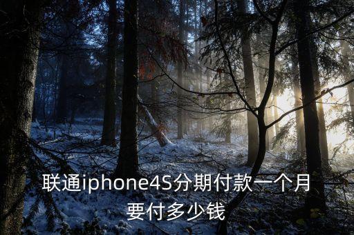 聯(lián)通iphone4S分期付款一個(gè)月要付多少錢