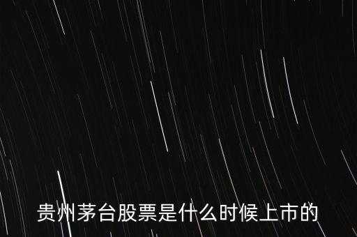 貴州茅臺股票是什么時候上市的