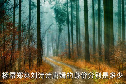 楊冪鄭爽劉詩詩唐嫣的身價分別是多少