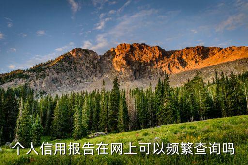 為什么不能經(jīng)常查征信，個(gè)人信用報(bào)告在網(wǎng)上可以頻繁查詢嗎