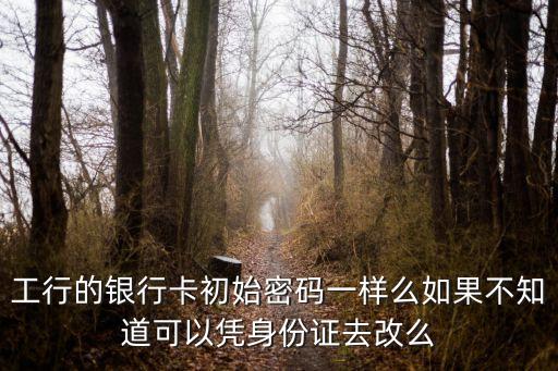 工行的銀行卡初始密碼一樣么如果不知道可以憑身份證去改么